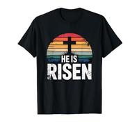 He is Risen T-Shirt Graphique avec Valeur, Homme, Noir, S