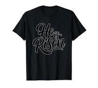 He is Risen T-Shirt Graphique avec Valeur, Homme, Noir, S