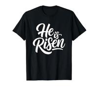 He is Risen T-Shirt Graphique avec Valeur, Homme, Noir, S