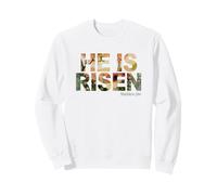 He is Risen - Watercolor Passover Easter Cross of Jesus Sweatshirt