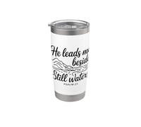 He Leads Me Beside Still Waters Gobelet isotherme en acier inoxydable double paroi