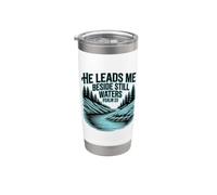 He Leads Me Beside Still Waters Gobelet isotherme en acier inoxydable double paroi