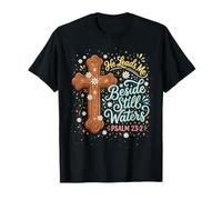 He Leads Me Beside Still Waters Psaume 23:2 Christian Faith T-Shirt