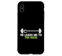 He Leads Me to The Rack Haltérophilie Powerlifting Lifter Coque pour iPhone XS Max