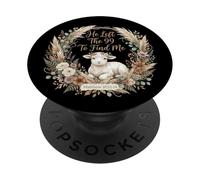 He Left The 99 to Find Me Christian Lamb Verse de la Bible Matthieu PopSockets PopGrip Adhésif