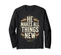 He Makes All Things New Revelation 21 5 Écriture biblique Manche Longue