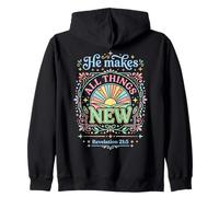 He Makes All Things New Revelation 21 5 Verse biblique Sweat à Capuche