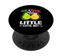 He Or She What Will Our Little Cutie Be Gender Reveal Poires PopSockets PopGrip Adhésif