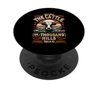 He Own The Cattle on A Thousand Hills Bible Gateway Psaume 50 PopSockets PopGrip Adhésif