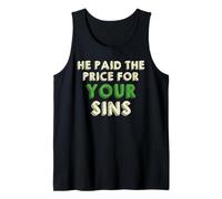 He Paid The Price for Your Sins Christian Faith Cross Débardeur