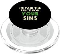 He Paid The Price for Your Sins Christian Faith Cross PopSockets PopGrip pour MagSafe