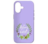 He Restores My Soul Bible Verse Psalm 23 3 Floral Wreath Coque pour iPhone 17