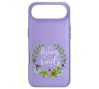 He Restores My Soul Bible Verse Psalm 23 3 Floral Wreath Coque pour iPhone Air