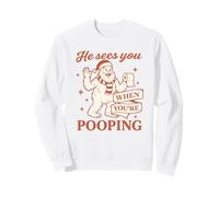He Sees You When You’re Pooping Shirt Noël Bigfoot Cadeau Sweatshirt