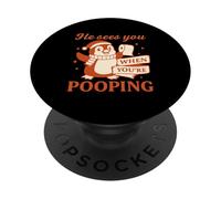 He Sees You When You’re Pooping Shirt Noël Drôle Pingouin PopSockets PopGrip Adhésif