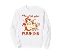 He Sees You When You’re Pooping Shirt Noël Drôle Pingouin Sweatshirt