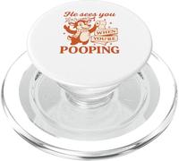 He Sees You When You’re Pooping Shirt Noël Renne Cadeau PopSockets PopGrip pour MagSafe