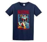 He Sees You When You Re Sleeping Vintage Mens Tees Shirt Navy XL