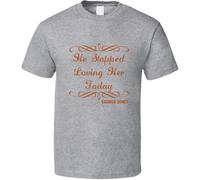 He Stopped Loving Her Today George Jones Country Lyric T T-Shirts à Manches Courtes Sport Grey(Large)