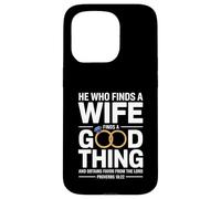 He Who Finds A Wife Christian Bible Verse Religious Sayings Coque pour iPhone 15 Pro