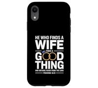 He Who Finds A Wife Christian Bible Verse Religious Sayings Coque pour iPhone XR