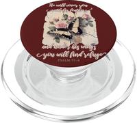 He Will Cover You with His Feathers Psalm 91:4 Papillon PopSockets PopGrip pour MagSafe