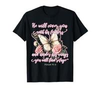 He Will Cover You with His Feathers Psalm 91:4 Papillon T-Shirt