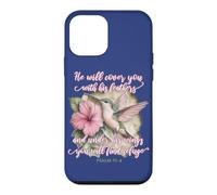 He Will Cover You with His Feathers Verset biblique Colibri Coque pour iPhone 12 Mini