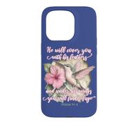 He Will Cover You with His Feathers Verset biblique Colibri Coque pour iPhone 15 Pro