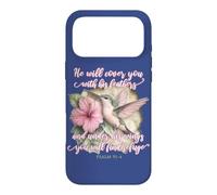 He Will Cover You with His Feathers Verset biblique Colibri Coque pour iPhone 17 Pro Max