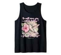 He Will Cover You with His Feathers Verset biblique Colibri Débardeur