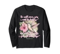 He Will Cover You with His Feathers Verset biblique Colibri Manche Longue