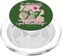 He Will Cover You with His Feathers Verset biblique Colibri PopSockets PopGrip pour MagSafe