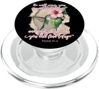 He Will Cover You with His Feathers Verset biblique Colibri PopSockets PopGrip pour MagSafe