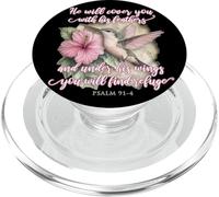 He Will Cover You with His Feathers Verset biblique Colibri PopSockets PopGrip pour MagSafe