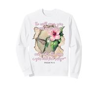 He Will Cover You with His Feathers Verset biblique Colibri Sweatshirt