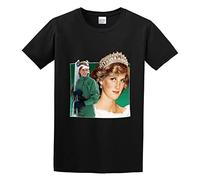 HE YE SHAN ZHA TIAO Diana Princess of Wales Vintage T Shirt Unisex 100% Cotton Short-Sleeve T-Shirts Black XXL