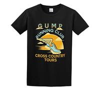 HE YE SHAN ZHA TIAO Gump Running Club Unisex 100% Cotton Short-Sleeve T-Shirts Black M