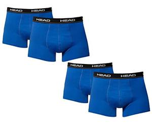 HEAD 841001001- 021 - Lot de 4 boxers basiques pour hommes - Bleu/noir (blue/black) - Taille L