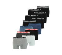 HEAD 841001001 Lot de 12 boxers pour homme, Noir/bleu ciel/gris rouge/gris, L