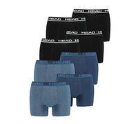 HEAD Lot de 8 boxers pour homme, Noir/bleu ciel, XL