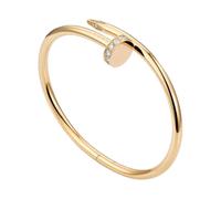 (Head and tail drill,Gold)Edelstahl modisches Nagelkopf ArmbandGlatter Oberflche Design