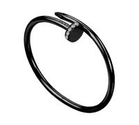 (Head and tail drill,Schwarz)Edelstahl modisches Nagelkopf ArmbandGlatter Oberflche Design