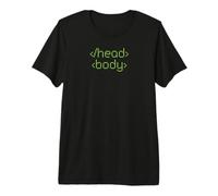 Head Body Code HTML Coder Web Developer Programming Blague T-Shirt Haut de Gamme