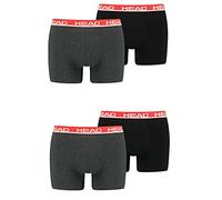 HEAD Boxer pour homme 4P (gris/rouge, M), 011 - Gris/rouge, M