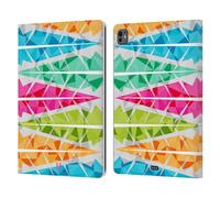 Head Case Designs Alternance Plumes Géométriques Étui Portefeuille en Cuir Compatible avec Apple iPad Pro 13 M4 2024
