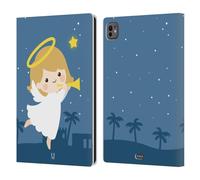 Head Case Designs Ange Dessins Animés Gais de Noël Étui Portefeuille en Cuir Compatible avec Apple iPad Pro 11 M4 2024
