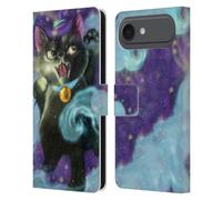 Head Case Designs Ash Evans Poof! Étui portefeuille en cuir avec chats noirs compatible avec Apple iPhone 17 Air