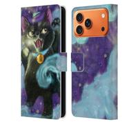 Head Case Designs Ash Evans Poof! Étui portefeuille en cuir avec chats noirs compatible avec Apple iPhone 17 Pro Max