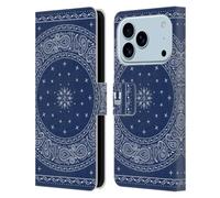 Head Case Designs Autour Bleu Bandana Cachemire Classique Étui Portefeuille en Cuir Compatible avec Apple iPhone 17 Pro